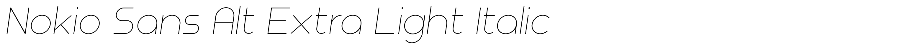 Nokio Sans Alt Extra Light Italic